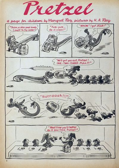 1946 Pretzel the Dachshund Comic Page ~ Margret Rey ~ Pickle Jar