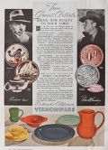 1939 California Vernonware Dinnerware Ad ~ Rockwell Kent, Don Blanding