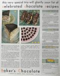 1930 Baker's Chocolate Ad ~ Cream Pie & Eclairs Recipe