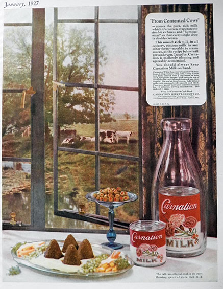 1927 Carnation Milk Ad ~ Contented Cows