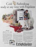 1927 Frigidaire Refrigerator Ad ~ Tennis Lady ~ Plenty of Ice Cubes