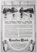 1916 Hamilton Watch Ad ~ Famous Trains & Their Engineers