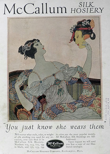 1923 McCallum Silk Hosiery Ad ~ Geisha Mask