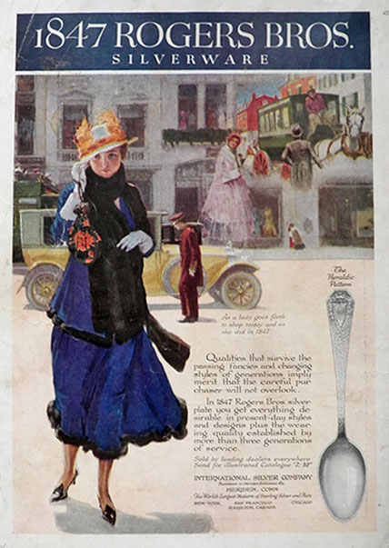1916 Rogers Bros. Silverware Ad ~ Heraldic Pattern