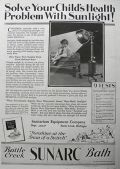 1928 Sunarc Bath Sun Lamp Ad ~ For Your Child's Health