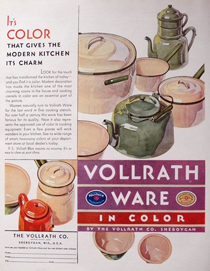 1930 Vollrath Ware Ad ~ In Color