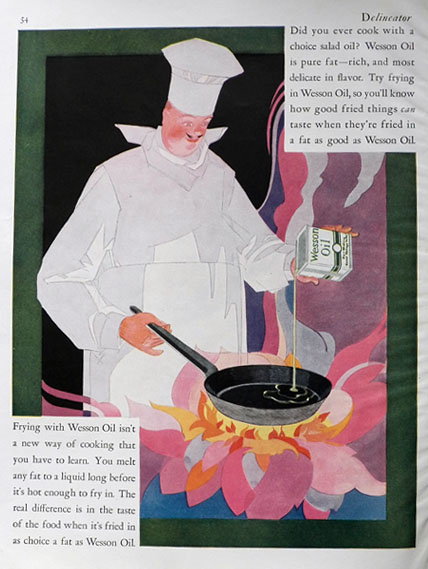 1927 Wesson Oil Ad ~ Great Chef Art