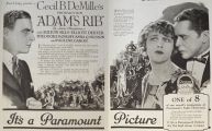 1923 Movie Ad ~ Adam's Rib ~ Cecil B. DeMille