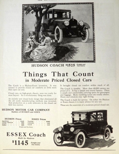 1923 Hudson Essex Coach Automobile Ad