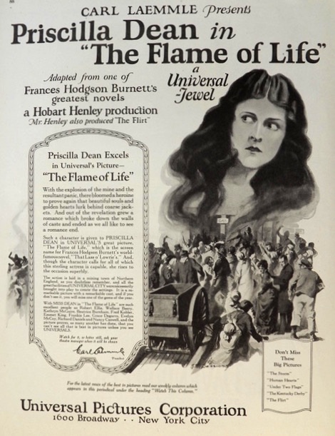 1923 Priscilla Dean Movie Ad ~ The Flame of Life