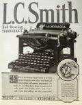 1923 L.C. Smith No.8 Typewriter Ad ~ Ball Bearing Throughout