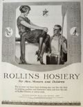 1923 Rollins Hosiery Ad ~ Woman on Rowboat