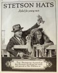 1923 Antique Stetson Hats Ad ~ Couple at Horse Race