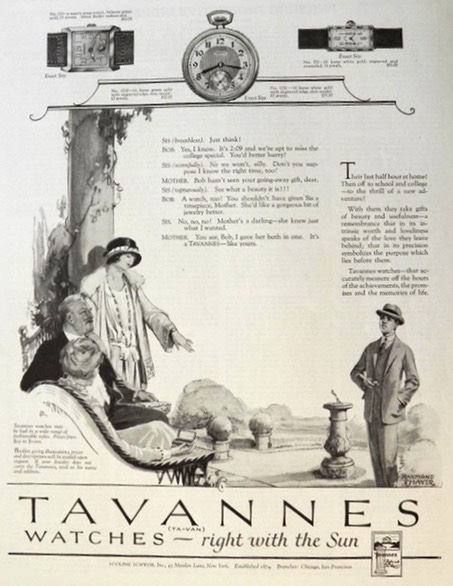 1923 Vintage Tavannes Watch Ad