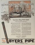 1927 Byers Wrought Iron Pipe Ad ~ U.S.S. Wolverine