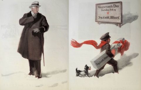 1926 Adorable "Say It With Flowers" Ad ~ Valentine's Day