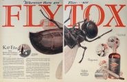 1927 Fly-Tox Insecticide Ad ~ Giant Fly