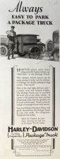 1929 Harley Davidson Package Truck Ad ~ Easy to Park