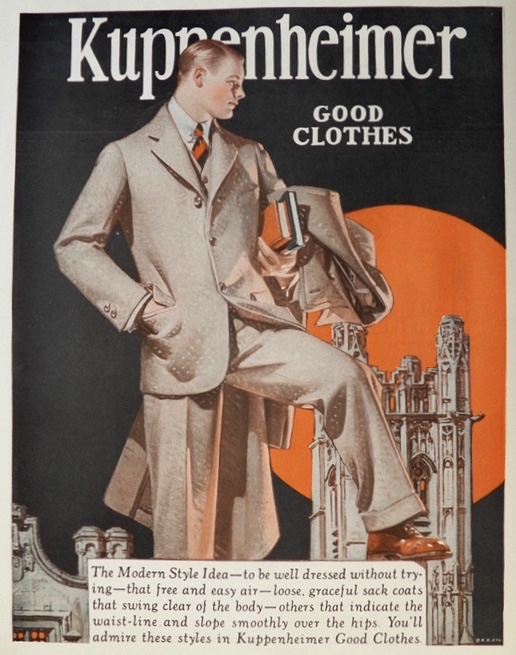 1925 Kuppenheimer Ad ~ Leyendecker ~ Man with Books