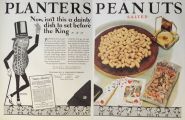 1929 Planter's Peanuts Ad ~ A Dainty Dish to Set Before the King