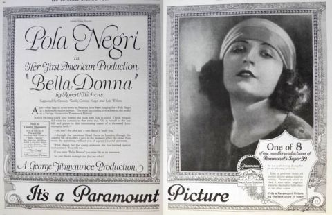 1923 Movie Ad ~ Bella Donna ~ Pola Negri