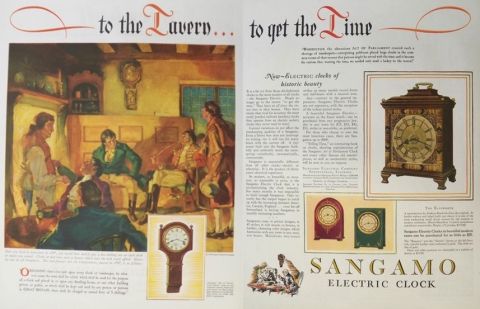 1929 Sangamo Clock Ad ~ Ellsworth, Act of Parliament
