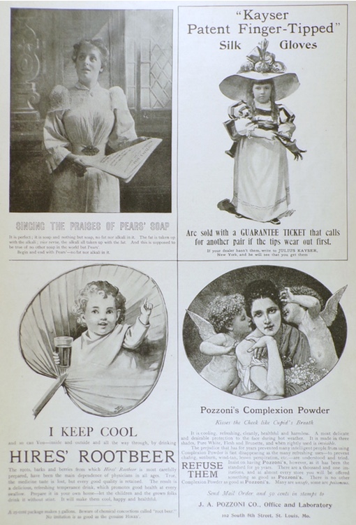 1893 Antique Kayser Gloves & Hires Root Beer Ad