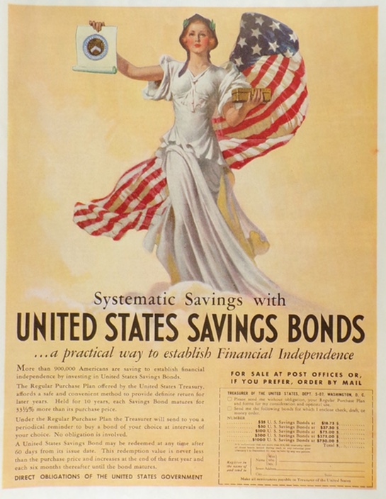 1937 US Savings Bonds Ad ~ Patriotic Art