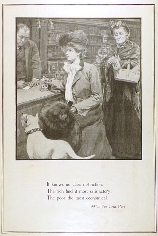 1893 Ivory Soap Ad ~ Woman with Pitbull In Grocery Store