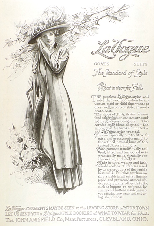 1909 Women's Fashion Ad ~ La Vogue Coats & Suits