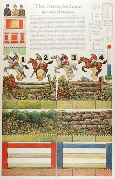 1914 The Steeplechase Horse Race Cut-Outs for Children