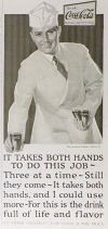 1925 Coca Cola Coke Ad ~ It Takes Both Hands