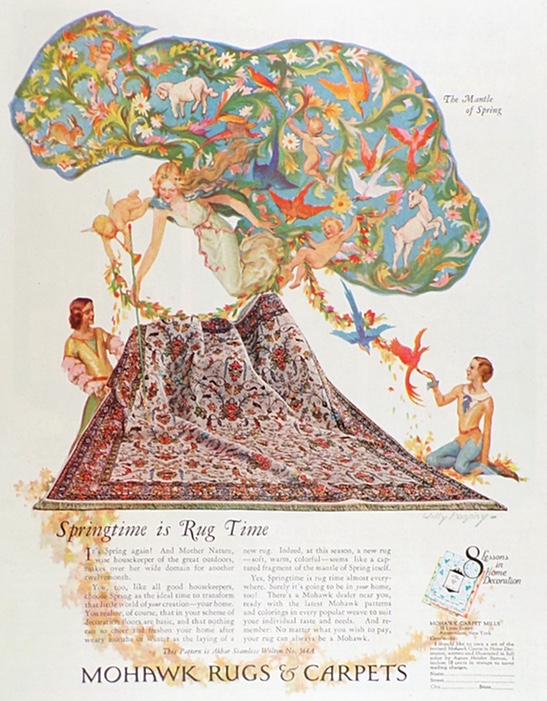 1929 Mohawk Rug & Carpet Ad ~ Willy Pogany Art