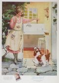 1925 Standard Plumbing Ad ~ Mom Gives Scraps to Dog