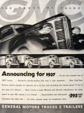 1937 GMC General Motors Trucks Ad ~ Deco Style Art