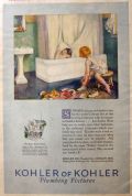 1925 Kohler Plumbing Fixtures Ad ~ Child Hides in Tub