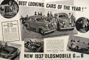 1937 Oldsmobile 6 & 8 Photo Ad ~ Best Looking Cars of the Year