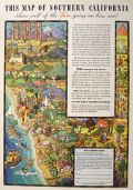 1938 Southern California Tourism Ad ~ Fun, Colorful Illustrated Map