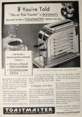 1930 Vintage Toastmaster Toaster Ad