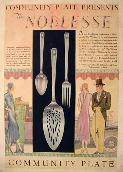 1930 Community Plate Silverware Ad ~ Noblesse