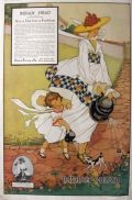 1918 Indian Head Fabric Ad ~ Fabulous M.C. Woodbury Art