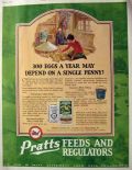 1928 Pratts Feeds & Regulators Ad ~ Baby Chick Food & Mash