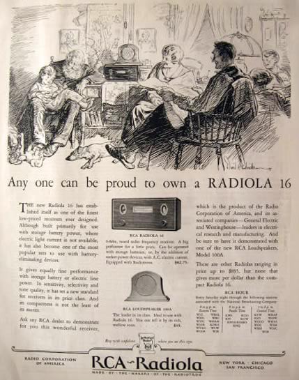 1928 Radiola 16 Ad ~ David Hendrickson Art