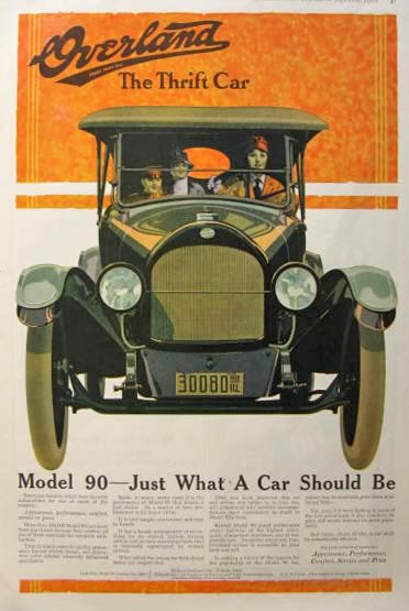1918 Willys Overland Model 90 Ad