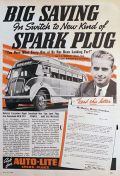 1938 Auto-Lite Spark Plugs Ad ~ McMakin Trailways ~ Lubbock, TX