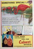 1938 Calvert Whiskey Ad ~ Flamingos