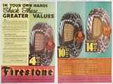 1932 Firestone Tires Ad ~ 2 Pages with Specs & Prices
