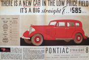 1933 Pontiac Straight 8 Ad ~ Low Price