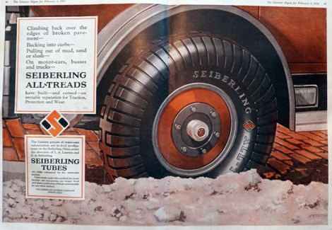 1926 Seiberling Tires Ad ~ Two Pages