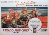 1934 Texaco Fire Chief Gas Ad ~ Firemen On Truck